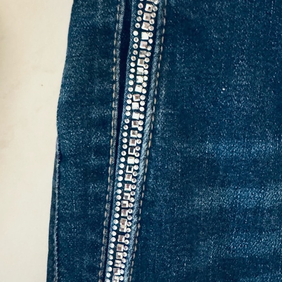 Oat New York High Waisted Denim Blue Jeans Bootcut Flare Wide Leg - Picture 9 of 12